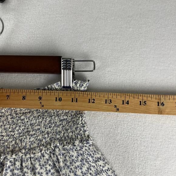 Rails Addison Mini Skirt White/Blue Floral SZ XS Elastic Smocked Waist - Picture 7 of 10